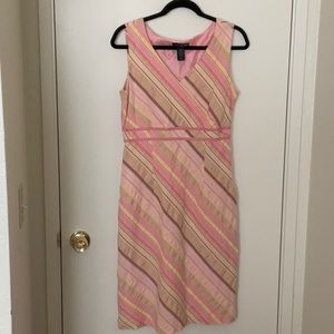 Pretty pink cotton A line dress size 6 nwot